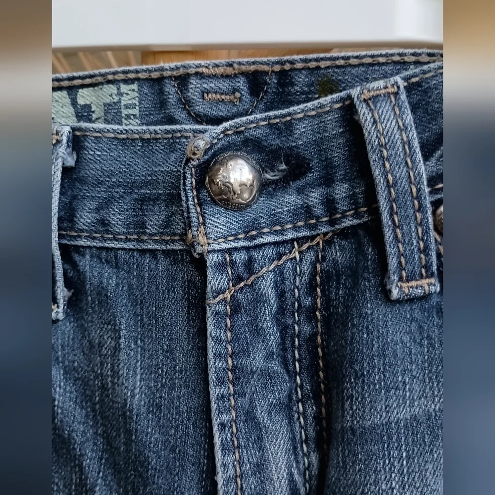 Ariat Low Rise 100% Cotton Straight Leg Classic Blue Denim Jeans_29x34